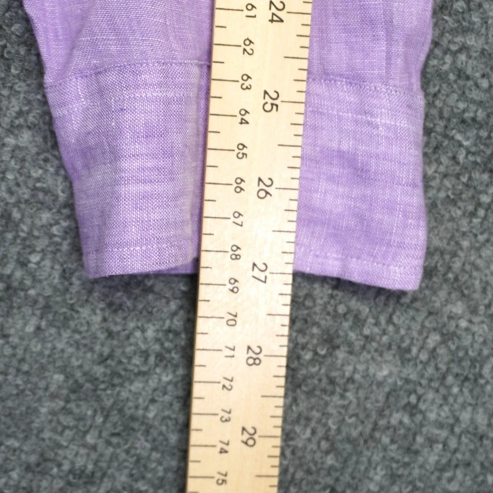 Ralph Lauren Button Down Shirt Mens XL Purple 100% Linen Long Sleeve Pony Logo